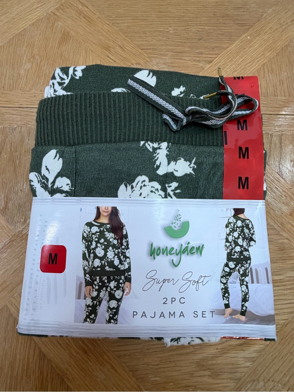 Honeydew Intimates Olive Green Floral Pajama Pants size Medium Super soft